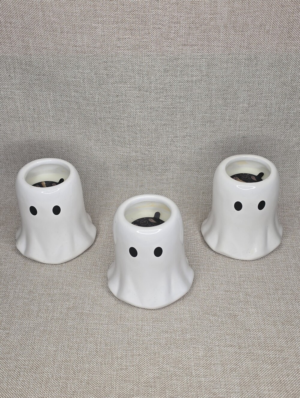 DW Home Ghost Halloween Candles White Ceramic Figurine Decorative Set NEW